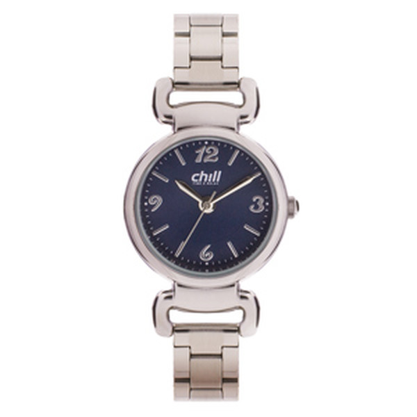 CHILL Damen Uhr CH 1553 aus Edelstahl in silber Zifferblatt blau Produktbild